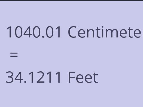 1040.01 CM TO FEET