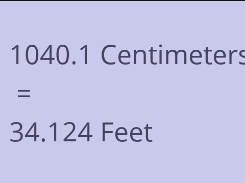 1040.1 CM TO FEET