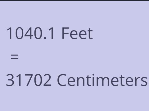 1040.1 FEET TO CM