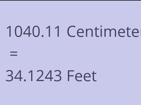 1040.11 CM TO FEET