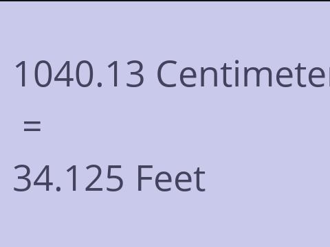 1040.13 CM TO FEET