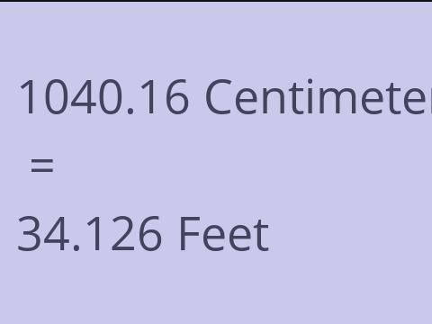 1040.16 CM TO FEET