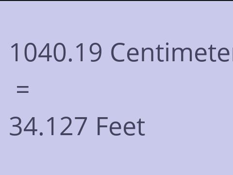 1040.19 CM TO FEET