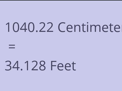 1040.22 CM TO FEET