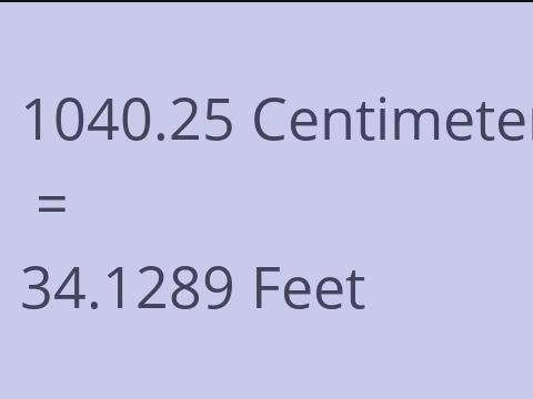 1040.25 CM TO FEET