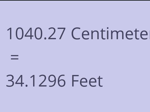 1040.27 CM TO FEET