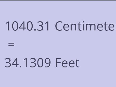 1040.31 CM TO FEET