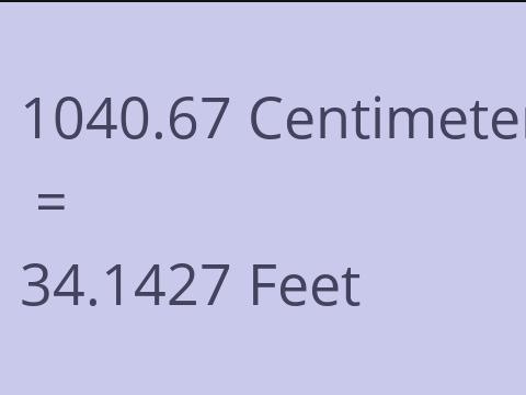 1040.67 CM TO FEET