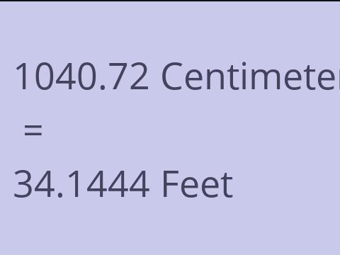 1040.72 CM TO FEET