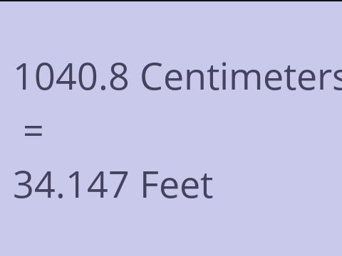 1040.8 CM TO FEET