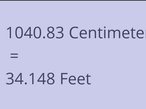 1040.83 CM TO FEET