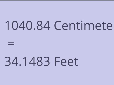 1040.84 CM TO FEET