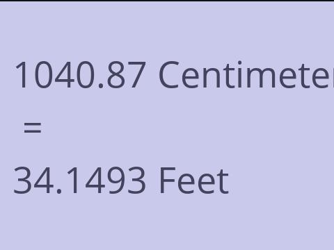 1040.87 CM TO FEET