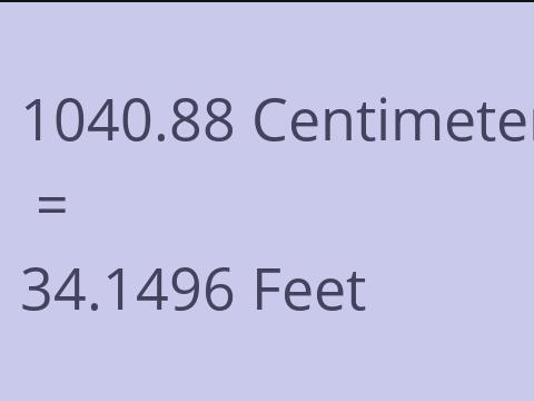 1040.88 CM TO FEET