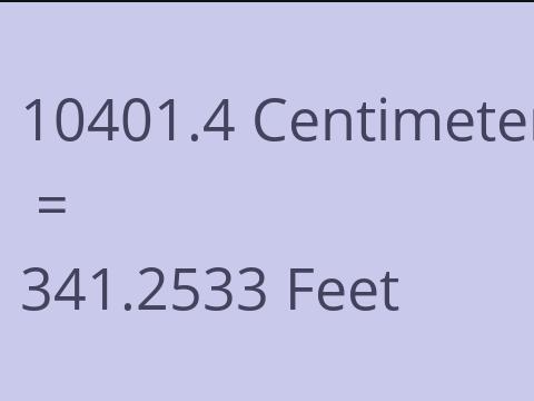 10401.4 CM TO FEET