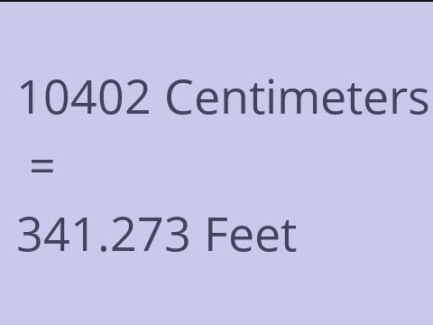10402 CM TO FEET