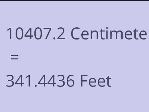 10407.2 CM TO FEET