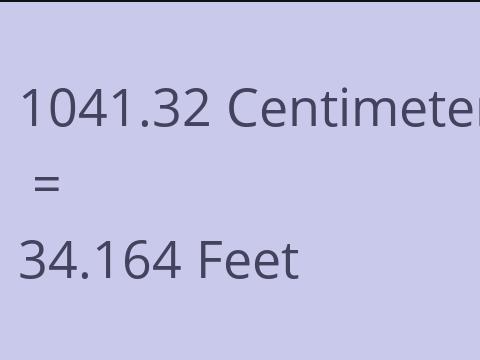 1041.32 CM TO FEET