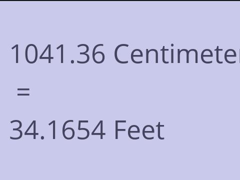 1041.36 CM TO FEET