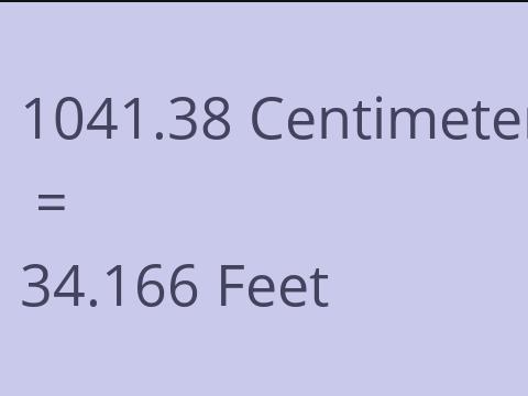 1041.38 CM TO FEET