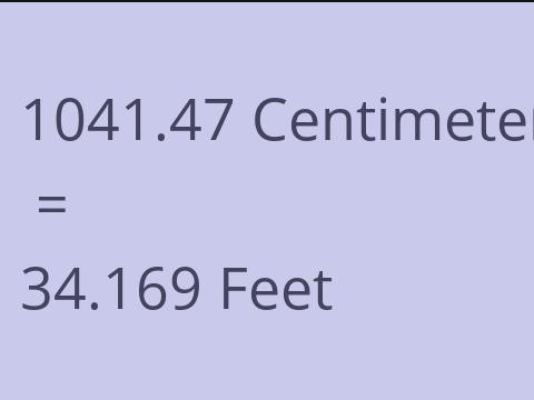 1041.47 CM TO FEET