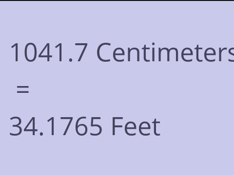 1041.7 CM TO FEET