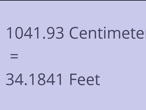 1041.93 CM TO FEET