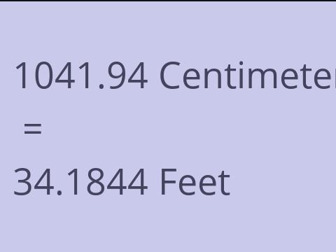 1041.94 CM TO FEET