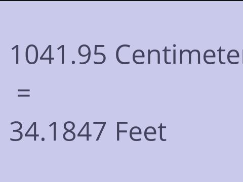 1041.95 CM TO FEET