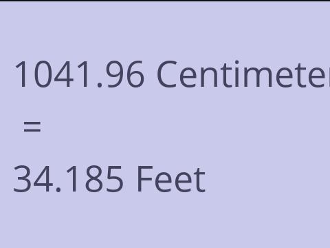 1041.96 CM TO FEET