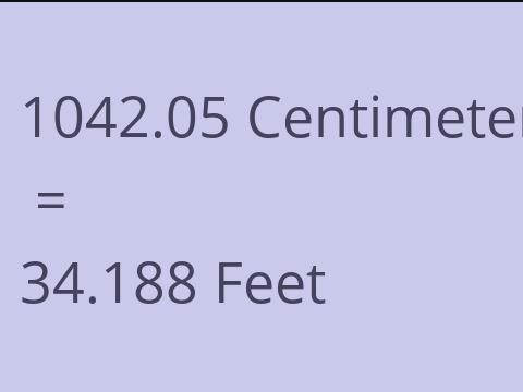 1042.05 CM TO FEET