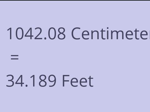 1042.08 CM TO FEET