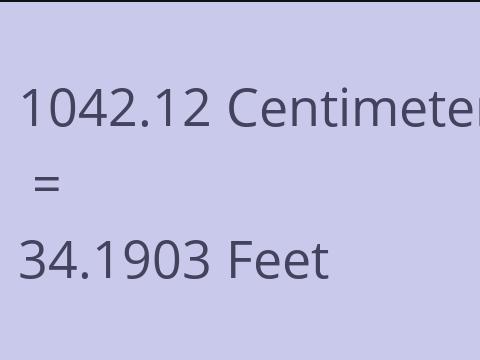 1042.12 CM TO FEET