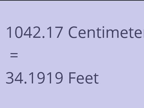 1042.17 CM TO FEET