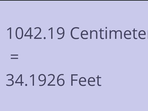 1042.19 CM TO FEET