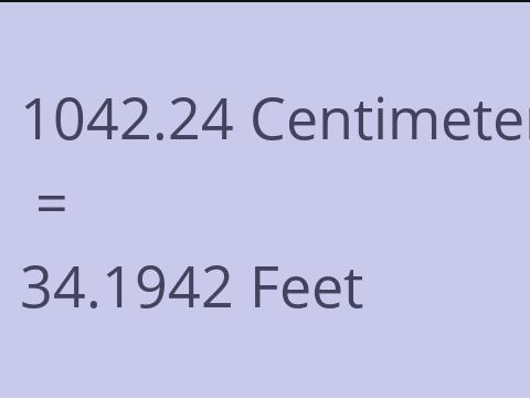 1042.24 CM TO FEET