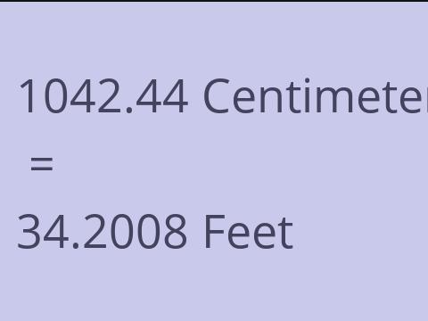 1042.44 CM TO FEET