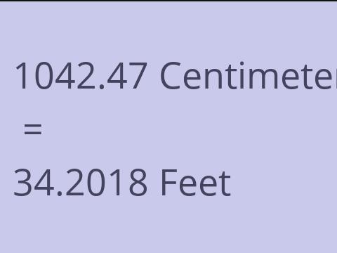 1042.47 CM TO FEET