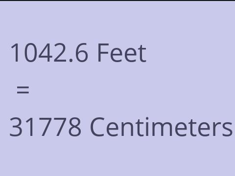 1042.6 FEET TO CM