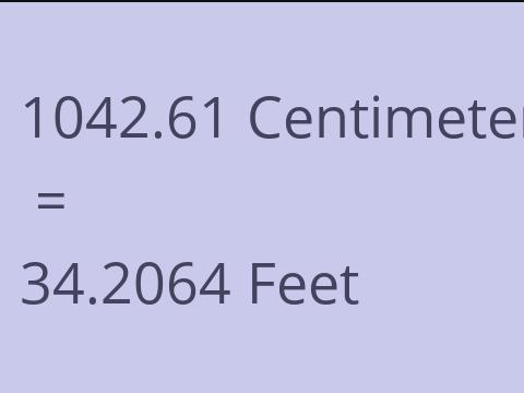 1042.61 CM TO FEET