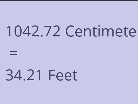 1042.72 CM TO FEET