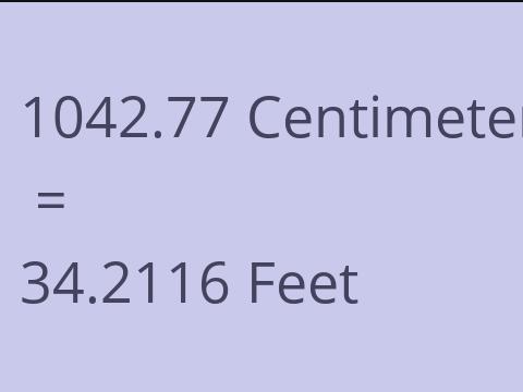 1042.77 CM TO FEET