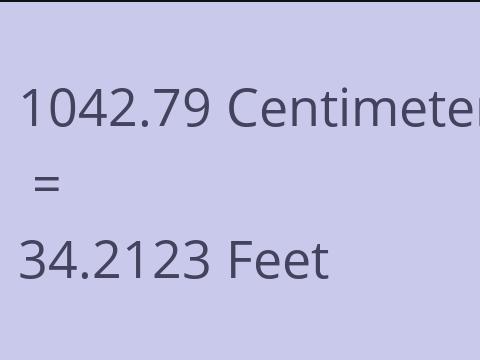 1042.79 CM TO FEET