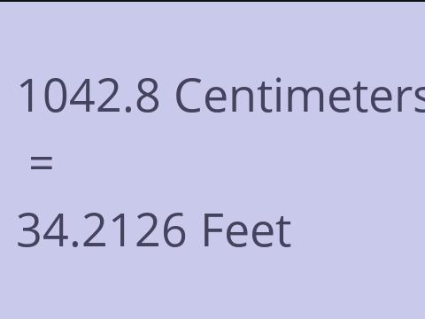 1042.8 CM TO FEET