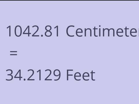 1042.81 CM TO FEET