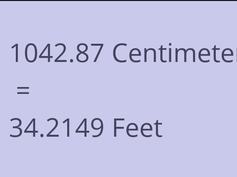 1042.87 CM TO FEET