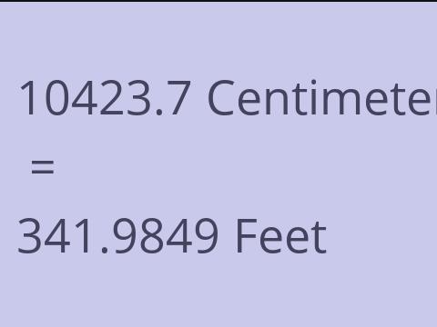10423.7 CM TO FEET