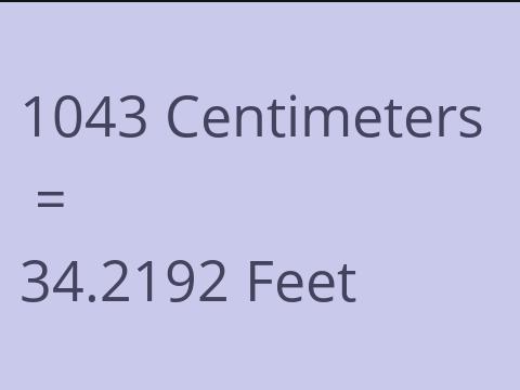 1043 CM TO FEET