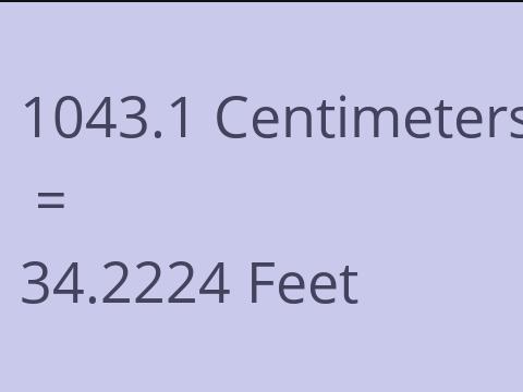 1043.1 CM TO FEET