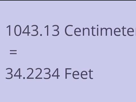 1043.13 CM TO FEET